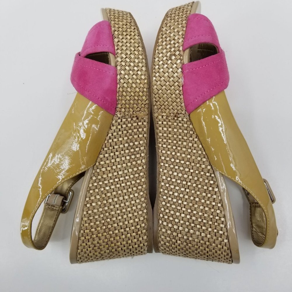 Women’s Pink and Yellow Wedge Sandals - Picture 4 of 12